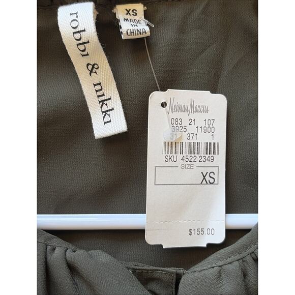 Robbi & Nikki Olive Green Ruffle Sleeveless Tank Blouse Shirt Top XS NEW NWT - Picture 11 of 13